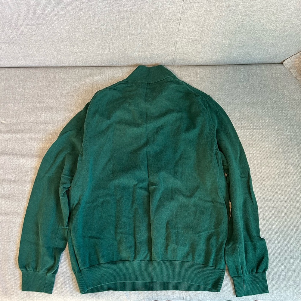 Tommy Hilfiger Quarter Zip Sweater Green Mens XL - Picture 4 of 8